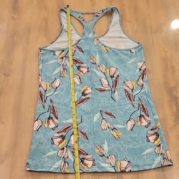 Calia Floral Racerback Tank Top - Blue and Brown - Picture 4 of 9